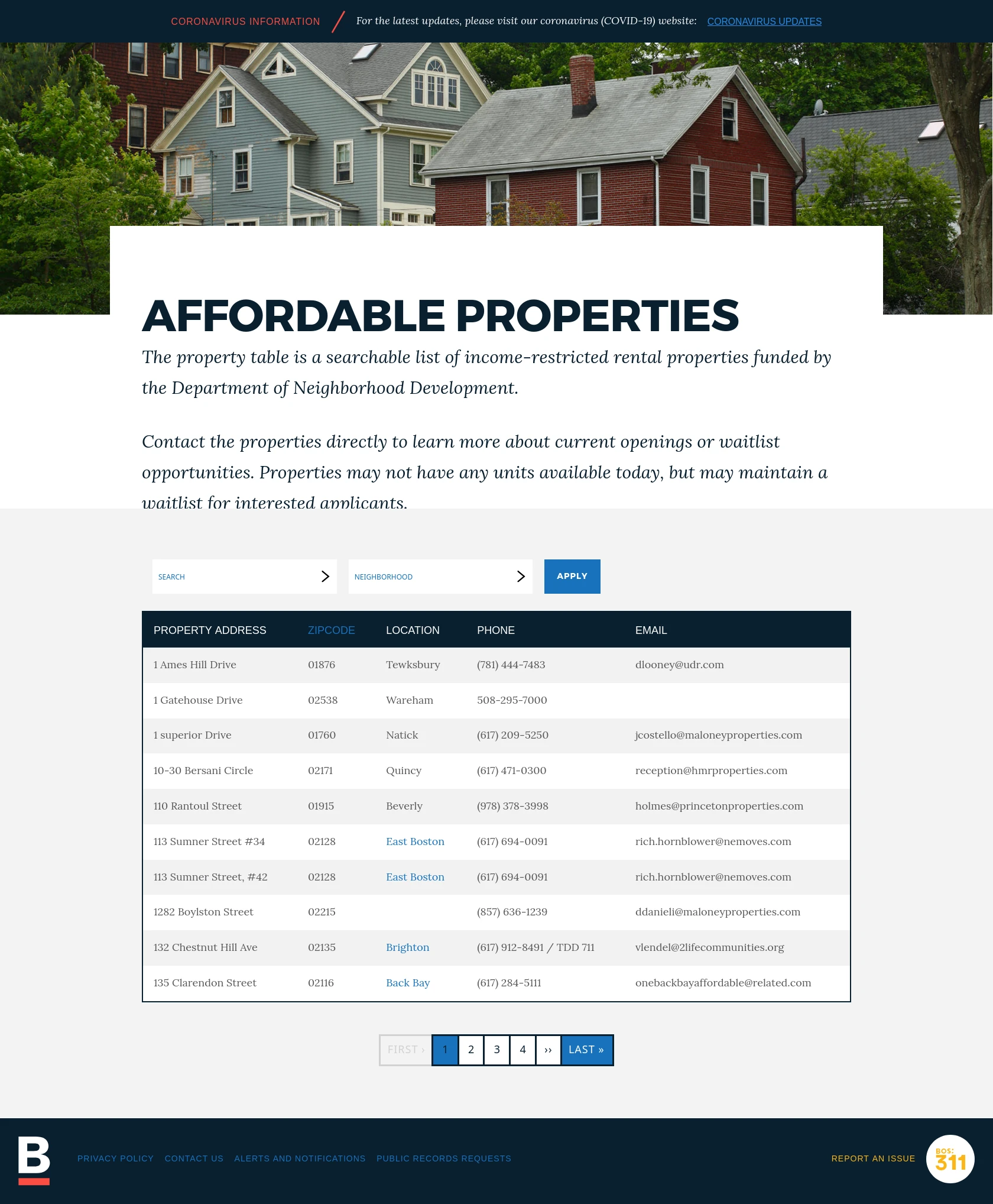 Metrolist affordable property listing table